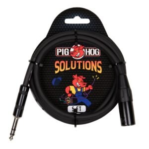 Pig Hog PX‑TMXM05｜5 呎 | 6.3mm → XLR 公 平衡導線｜錄音室與舞台用｜終身保固