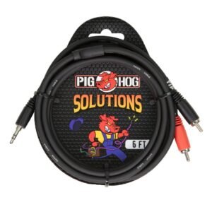 Pig Hog PB-S3R06｜3.5mm 立體聲轉雙 RCA 分接線｜6 呎｜錄音室／家庭音響連接專用｜終身保固