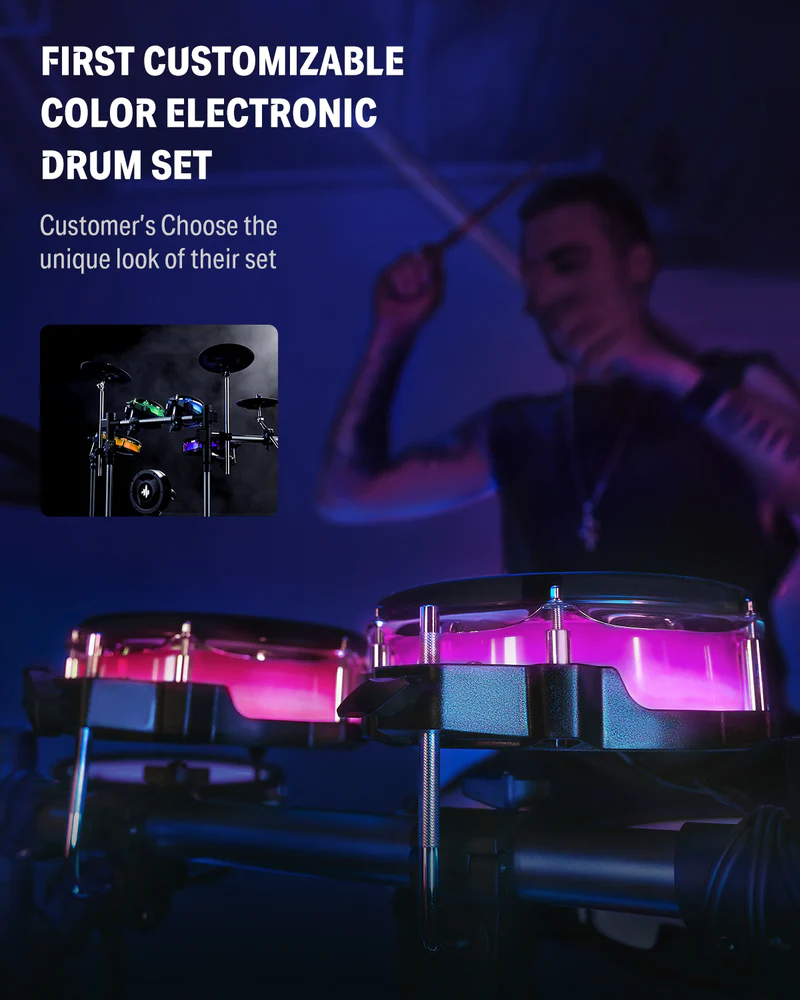 Donner BackBeat 發光電子鼓 LED 設計