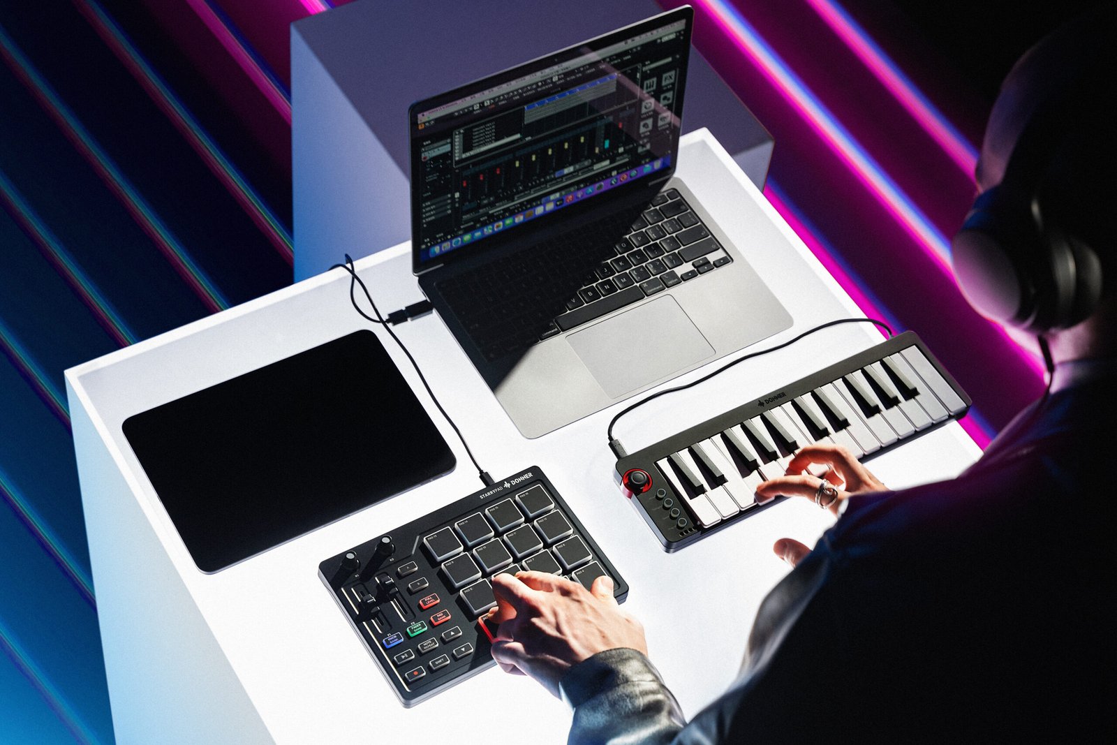 Donner DPD-16 USB-C 與 MIDI 連接