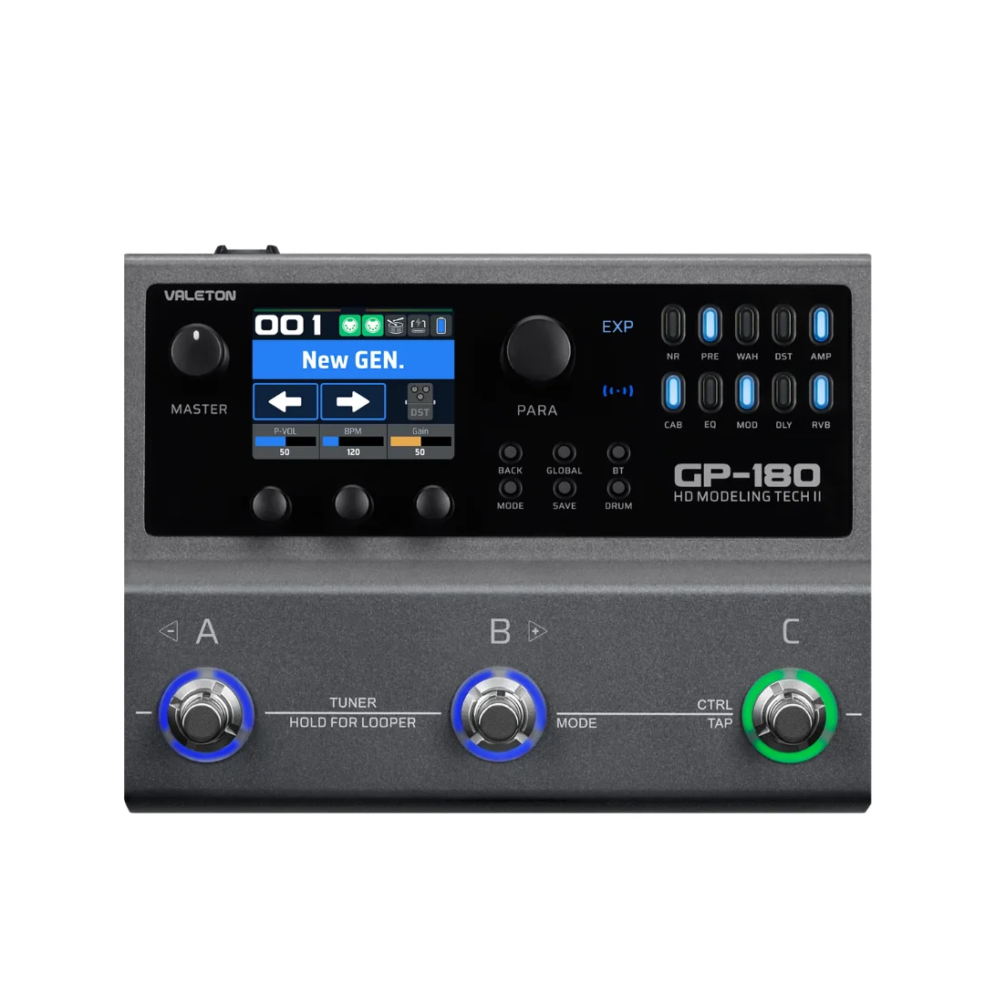 Valeton | GP-180 數位綜合效果器 | 內建電池 NAM 載入