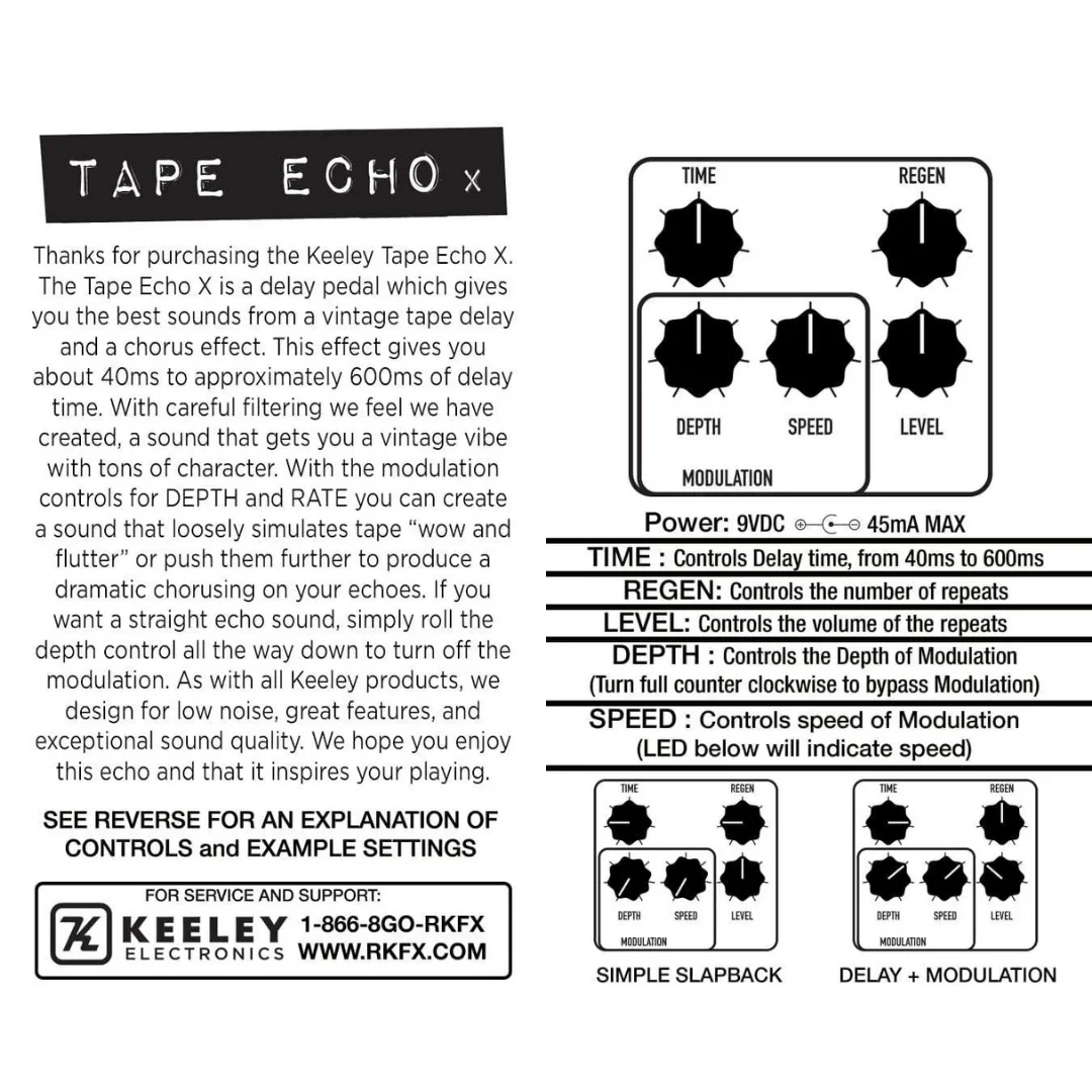 Keeley Electronics Magnetic Echo 適合 slap-back 經典搖滾與實驗延遲使用
