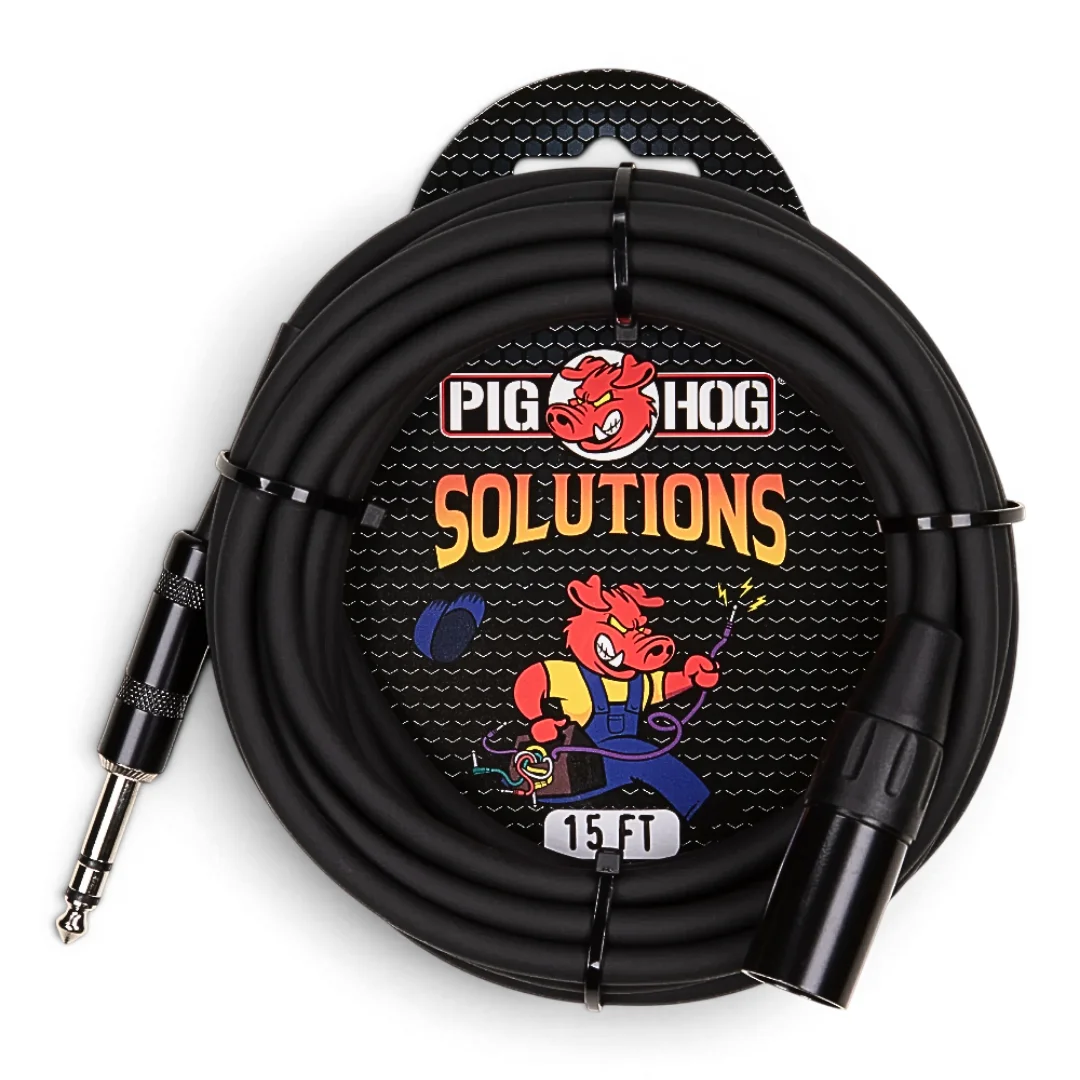 PIG HOG | PX-TMXM15 平衡導線 | 6.3mm（TRS）轉 XLR 公頭 15 呎