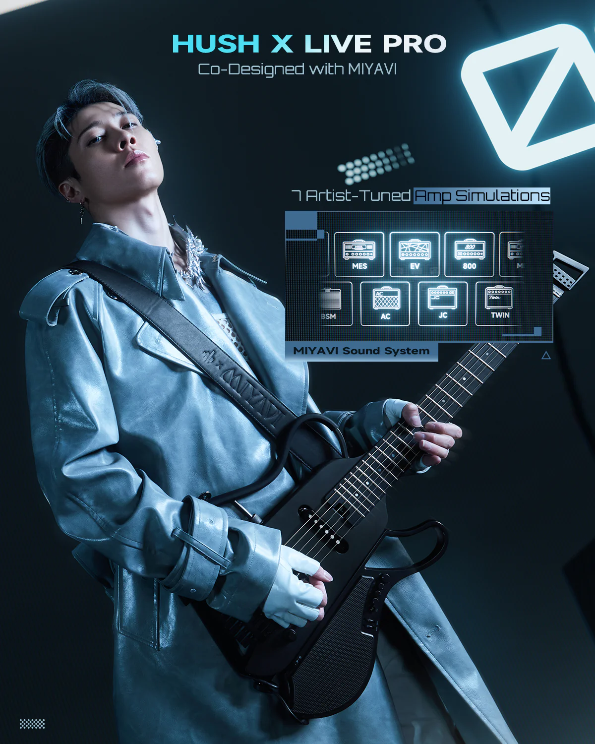 HUSH-X LIVE PRO MIYAVI 共同設計可攜式電吉他